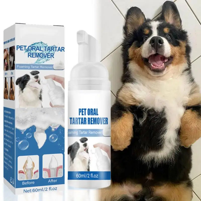 Pet Dental Solution for Tartar and Plaque Removal, Fresh Breath Plaque Buildup Pets Oral Cleaning Product