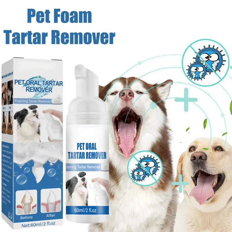 Pet Dental Solution for Tartar and Plaque Removal, Fresh Breath Plaque Buildup Pets Oral Cleaning Product