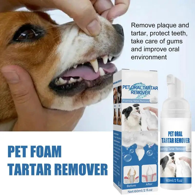 Pet Dental Solution for Tartar and Plaque Removal, Fresh Breath Plaque Buildup Pets Oral Cleaning Product